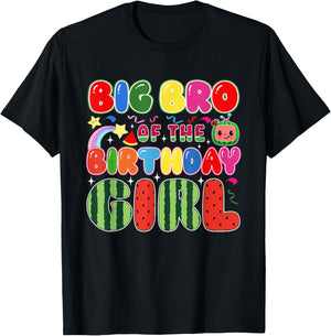 Big Bro of The Birthday Girl Melon Family Matching Funny T-Shirt - T-Shirt | Black