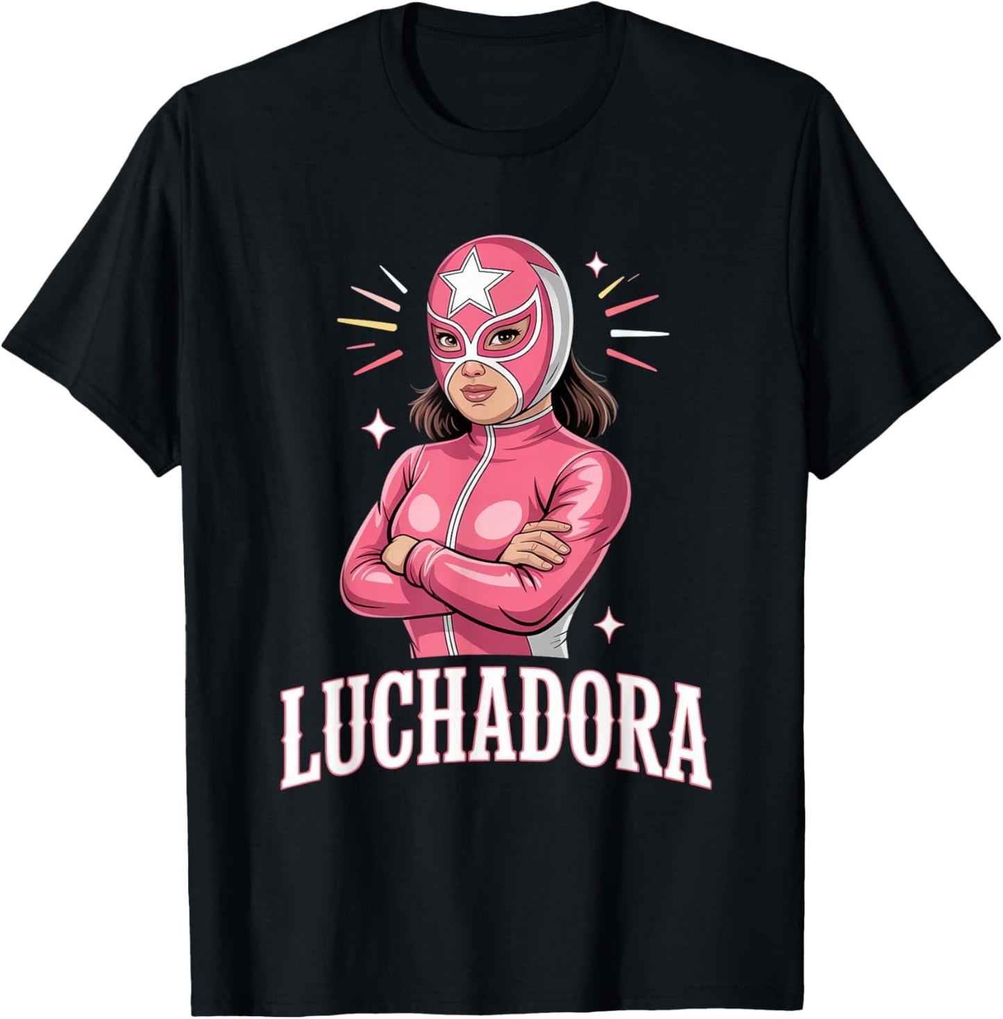 Luchadora Lucha Libre Masks Mexican Wrestling T-Shirt - T-Shirt | Black