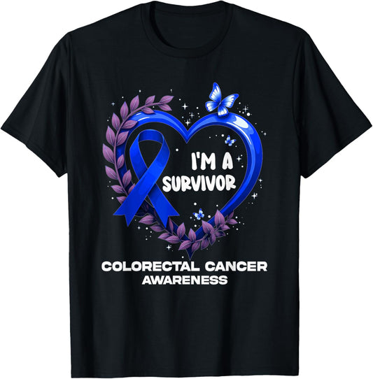 I'm A Survivor Colorectal Cancer Awareness T-Shirt - T-Shirt | Black