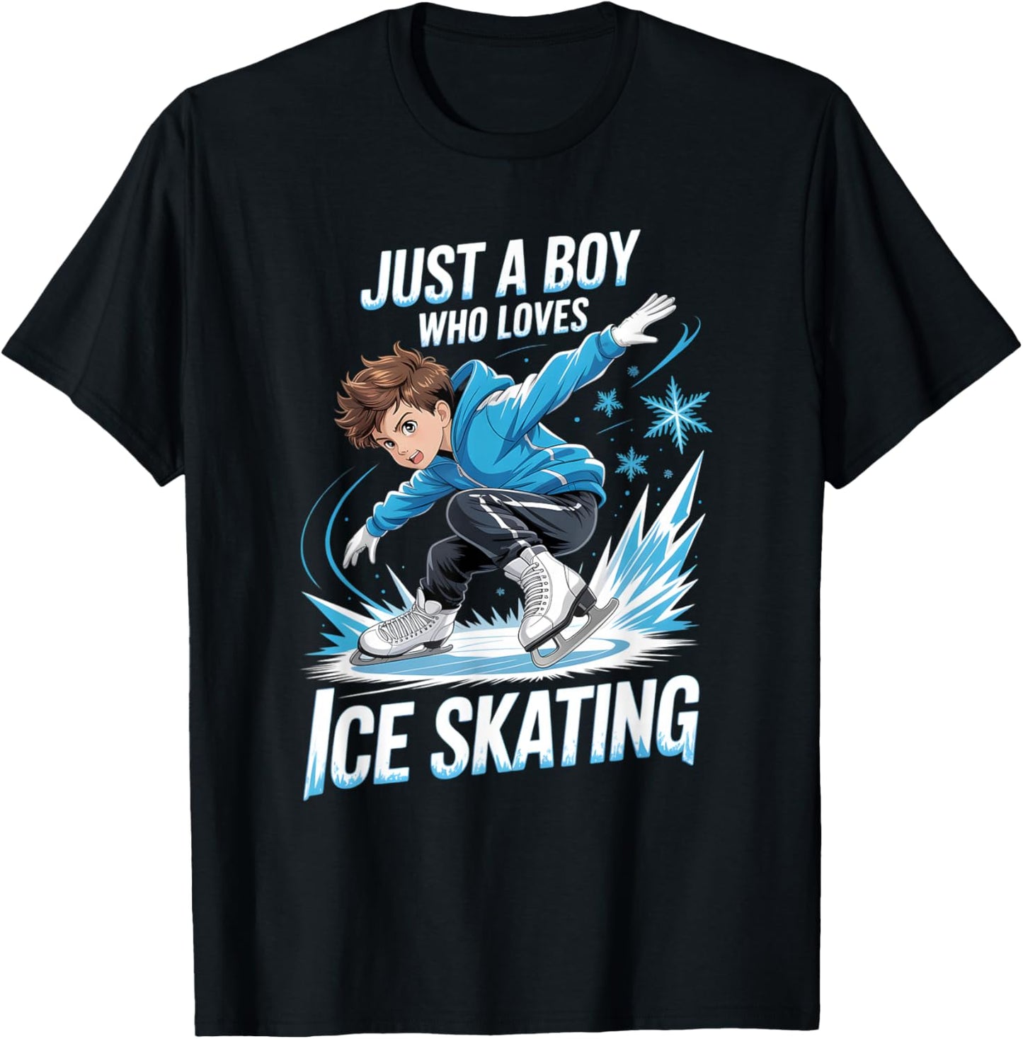 Boys Ice Skating T-Shirt - T-Shirt | Black