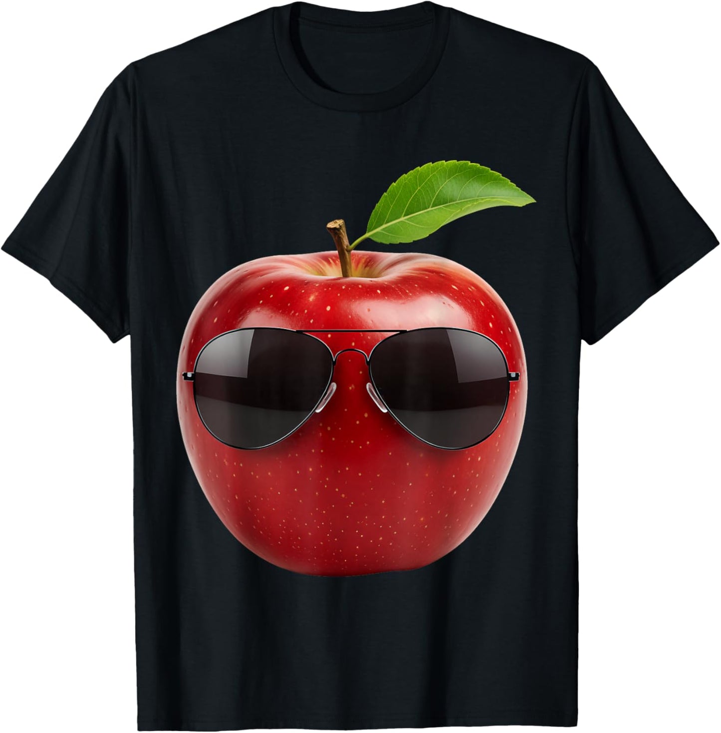 Apple Wearing Sunglasses Funny Fruit Lover Costume T-Shirt - T-Shirt | Black