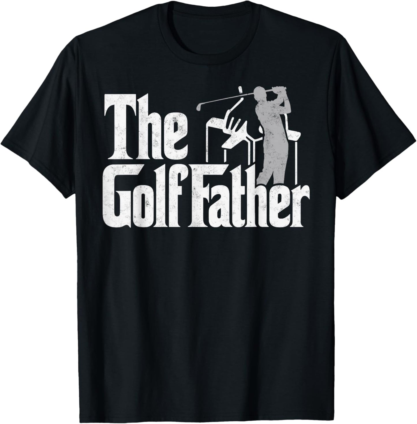 Vintage Golf Player The Golffather Golfing Golfer Joke Humor T-Shirt - T-Shirt | Black