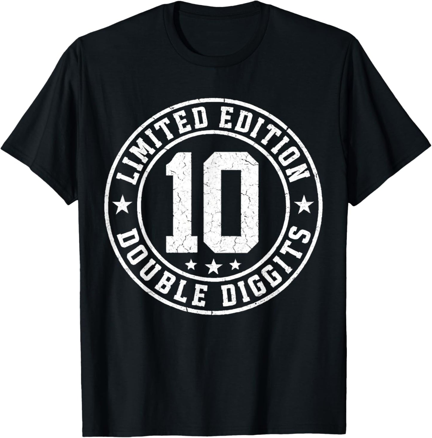 10th Birthday Boys 10 Years Officially Double Digits Bday T-Shirt - T-Shirt | Black
