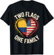 Two Flags One Family American Colombian USA Colombia America T-Shirt - T-Shirt | Black
