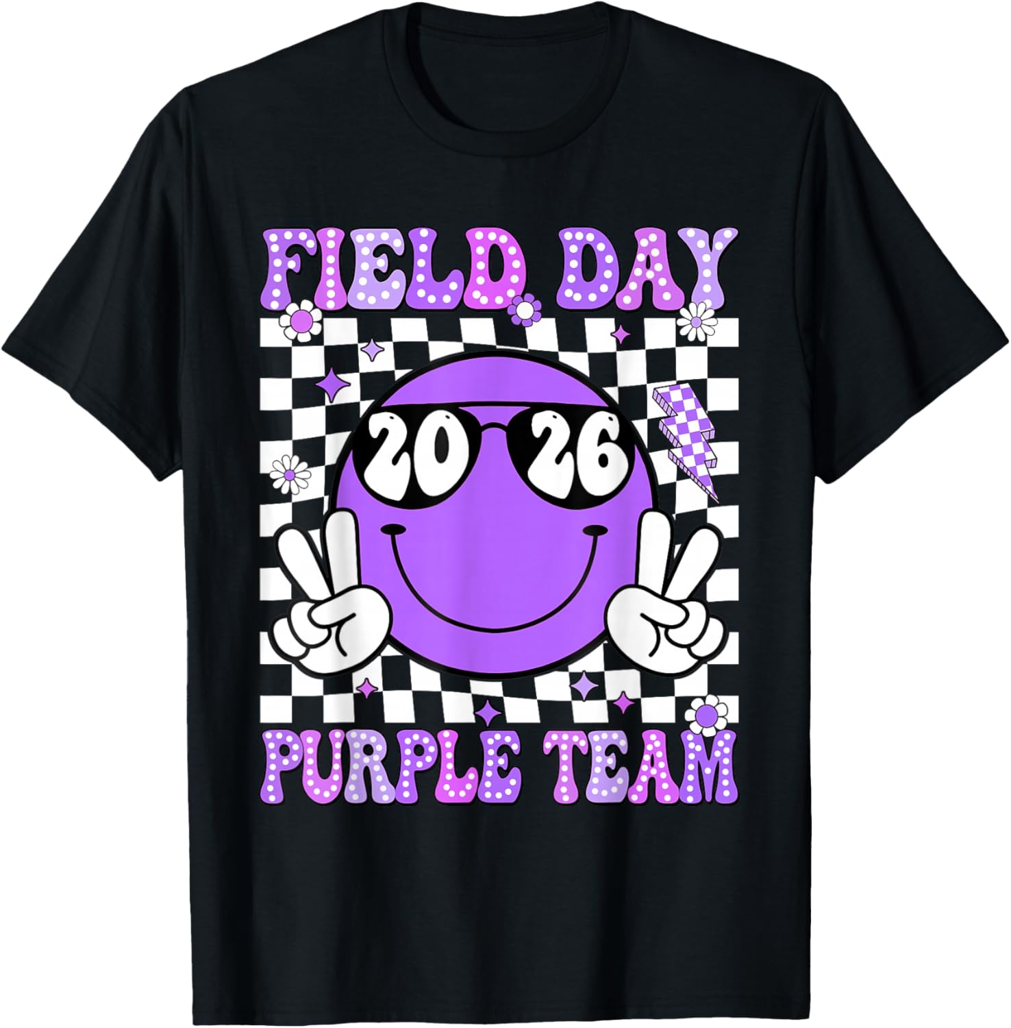 Field Day Purple Team Funny for Teacher Kids Field Day Games T-Shirt - T-Shirt | Black