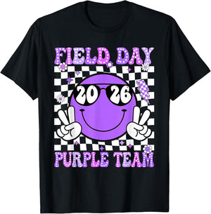 Field Day Purple Team Funny for Teacher Kids Field Day Games T-Shirt - T-Shirt | Black