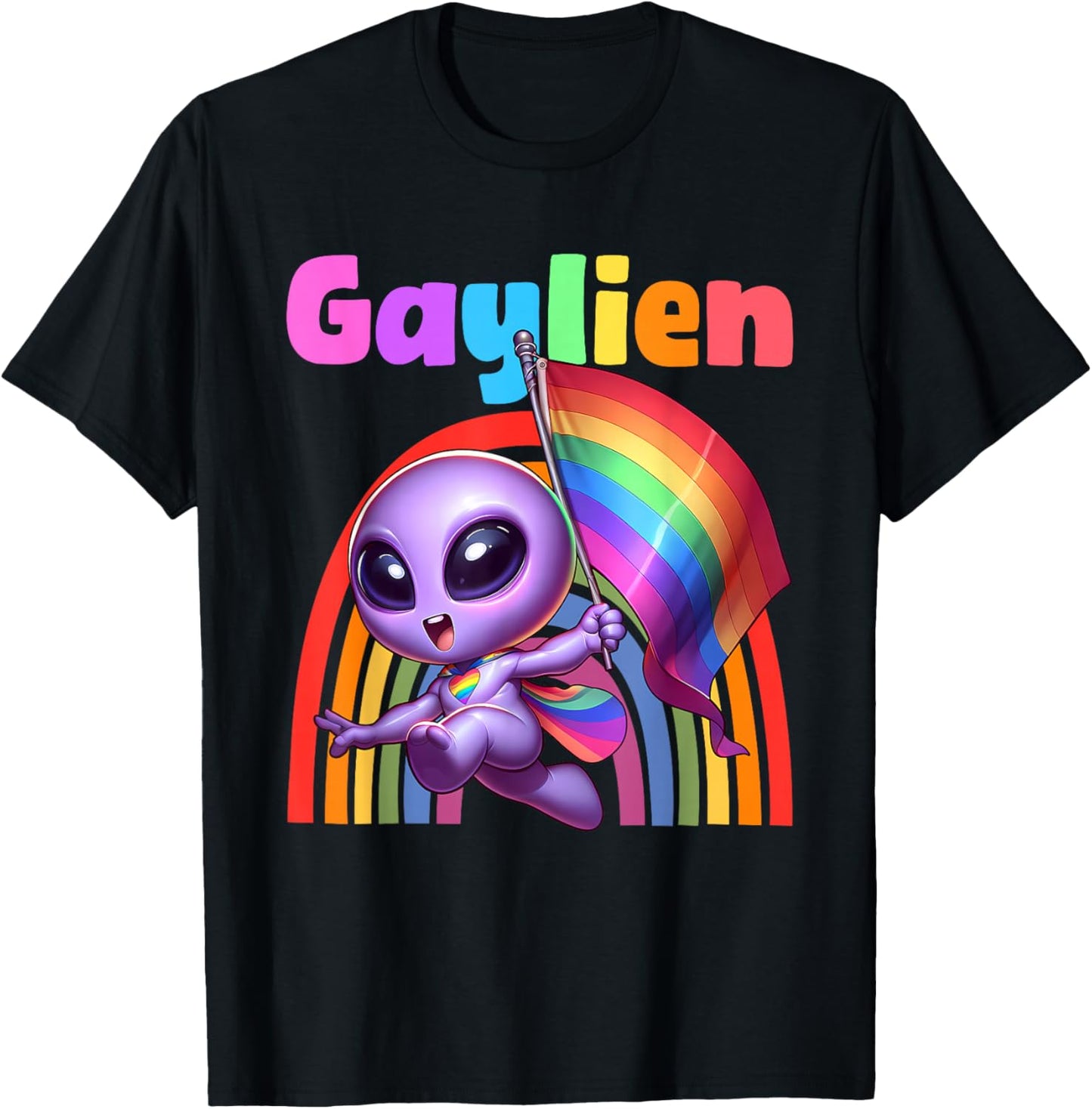 Gaylien Gay Alien Pride LGBTQ T-Shirt - T-Shirt | Black