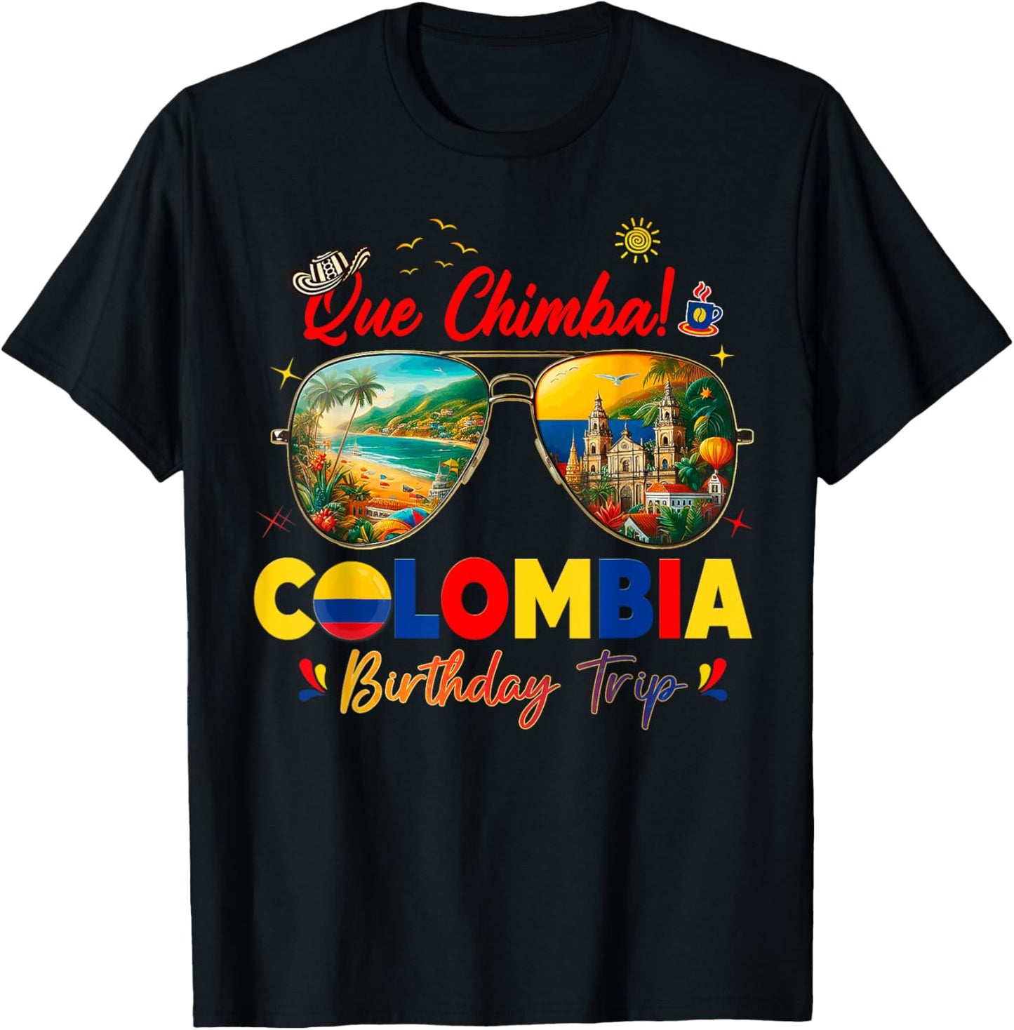 Colombia Vacation Cartagena Trip Crew T-Shirt - T-Shirt | Black
