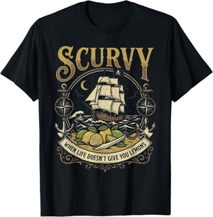Scurvy When Life Doesn't Give You Lemons Men Women T-Shirt - T-Shirt | Black