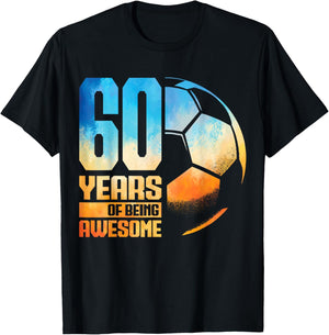 60th Birthday Man Woman Soccer Player Football 60 Years Old T-Shirt - T-Shirt | Black