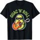 Guac 'N' Roll Avocado Enthusiast Fun Vibes Summer Party T-Shirt - T-Shirt | Black
