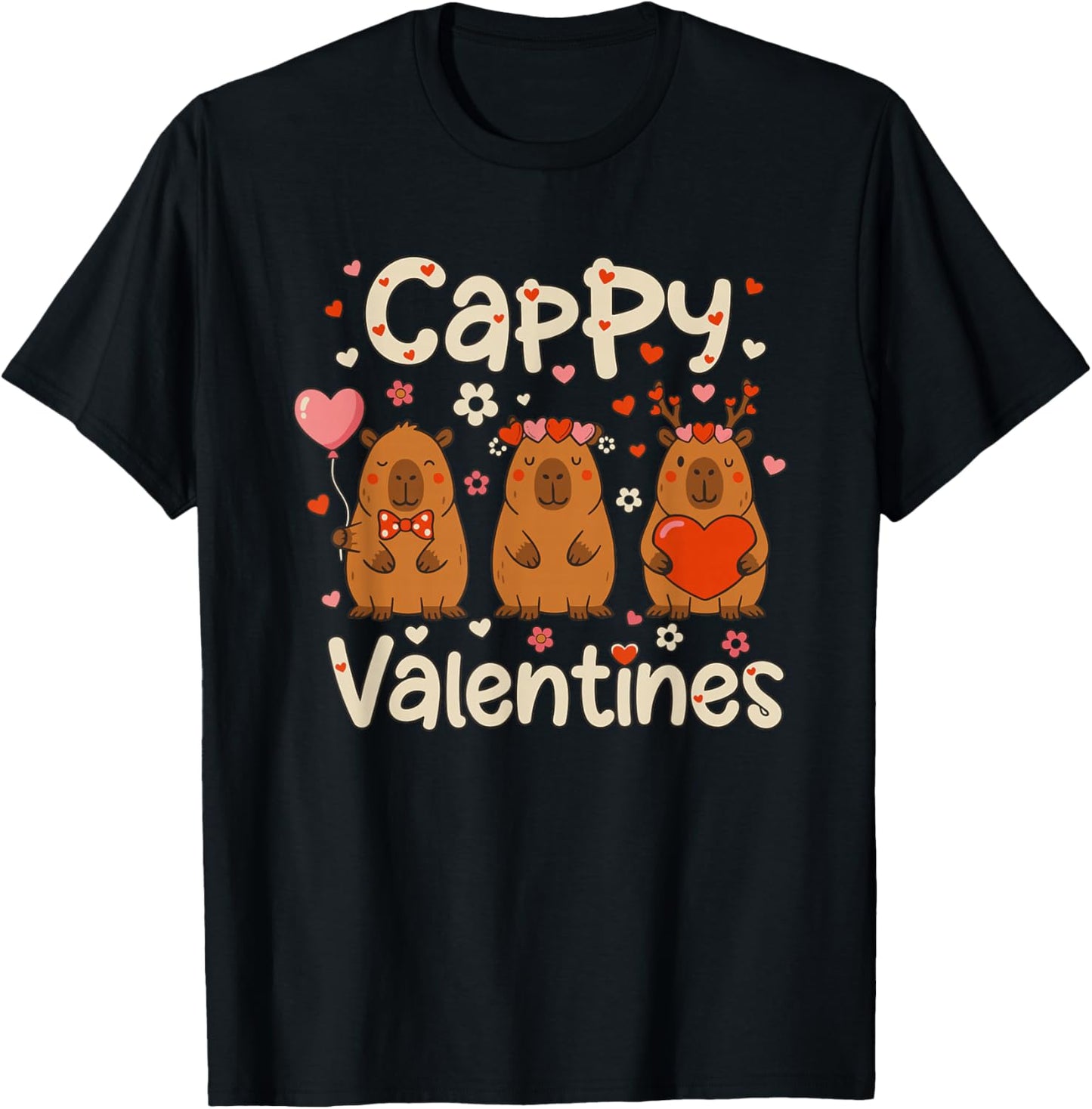 Cute Kawaii Love Hearts T-Shirt - T-Shirt | Black
