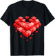 Brick Builder Heart Valentines Day Block Building Master Boy T-Shirt - T-Shirt | Black