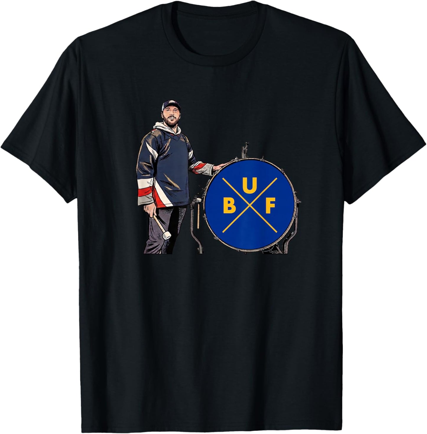 Buffalo Hockey Bang The Drum for 716 T-Shirt - T-Shirt | Black