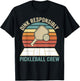 Dink Responsibly Retro Pickleball Vintage Crew T-Shirt - T-Shirt | Black