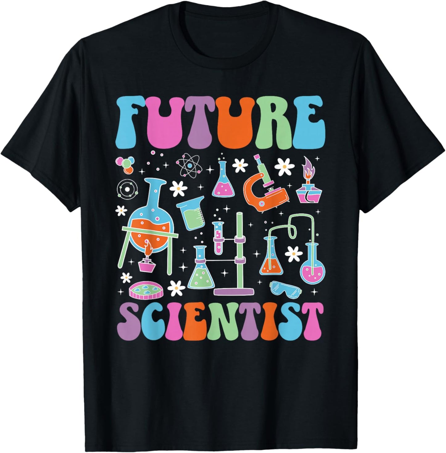 Groovy Future Scientist Kids Scientist Boy Science T-Shirt - T-Shirt | Black