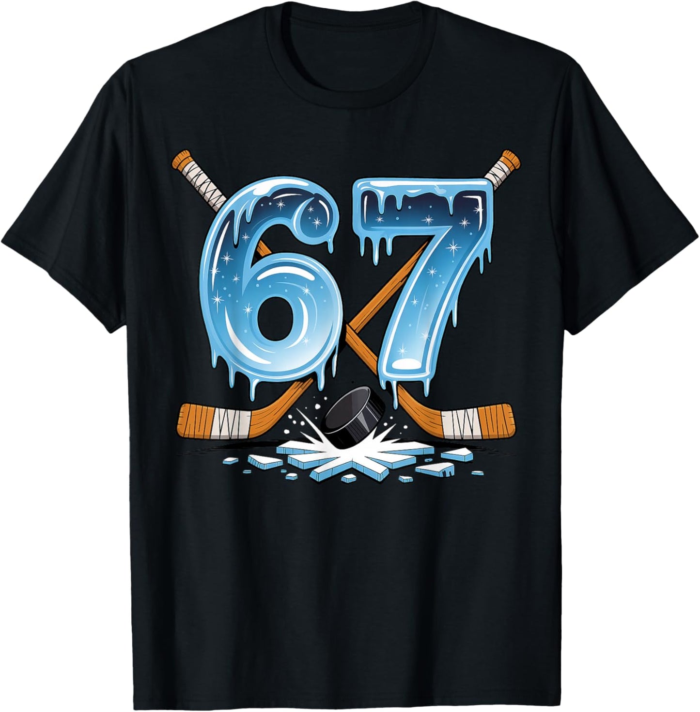 67 Hockey 6 7 T-Shirt - T-Shirt | Black