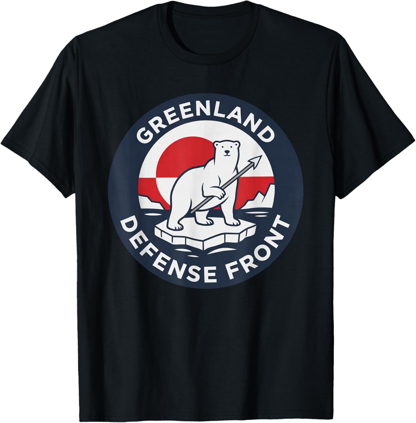 Greenland Guard Polar Bear Spear Arctic Emblem T-Shirt - T-Shirt | Black