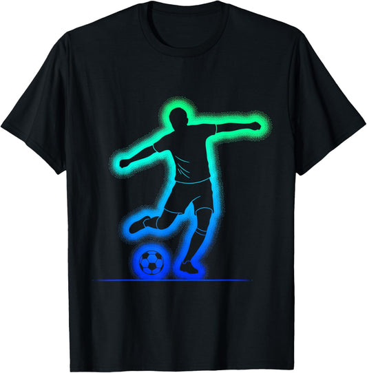 Football Soccer Player Graphic T-Shirt - T-Shirt | Black