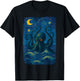 Starry Night Kraken Ocean Art Van Gogh Octopus Sea Monster T-Shirt - T-Shirt | Black