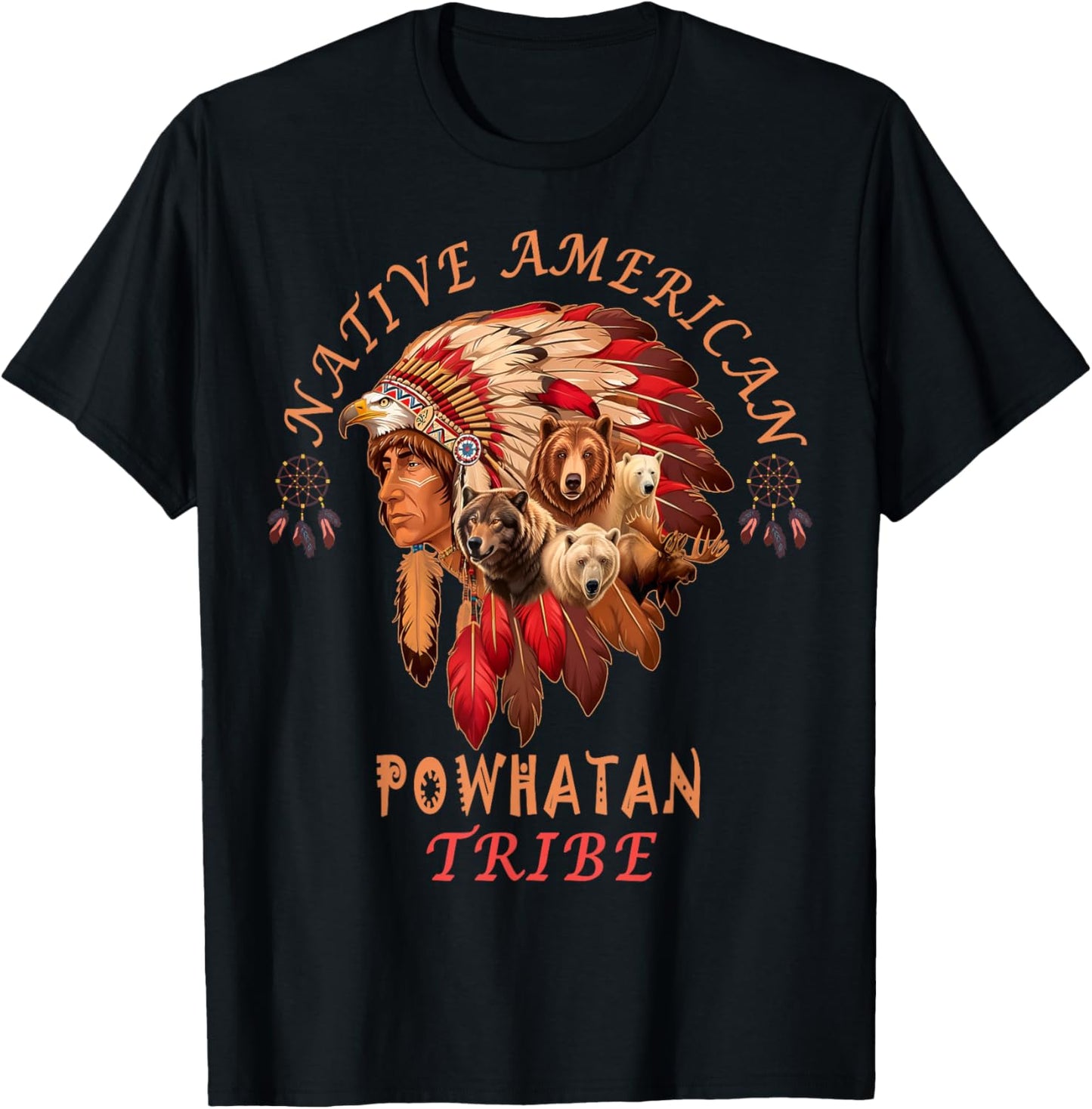 Powhatan Tribe Native American T-Shirt - T-Shirt | Black