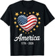 Flag Heart 1776 2026 July 4th 250th Birthday T-Shirt - T-Shirt | Black