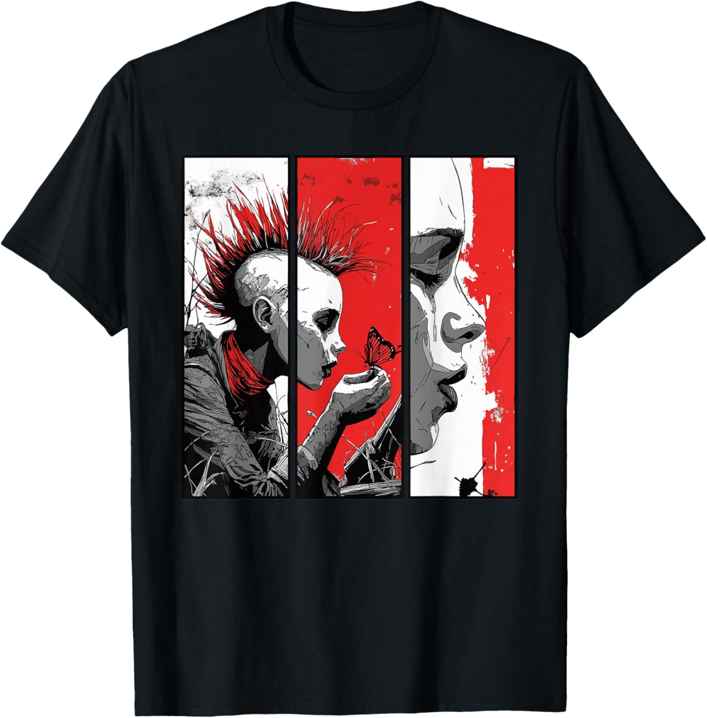 Punk & Butterfly - Art Meets Rebellion T-Shirt - T-Shirt | Black