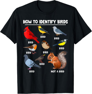 How to Identify Birds Funny Birds Identification Birdwatcher T-Shirt - T-Shirt | Black