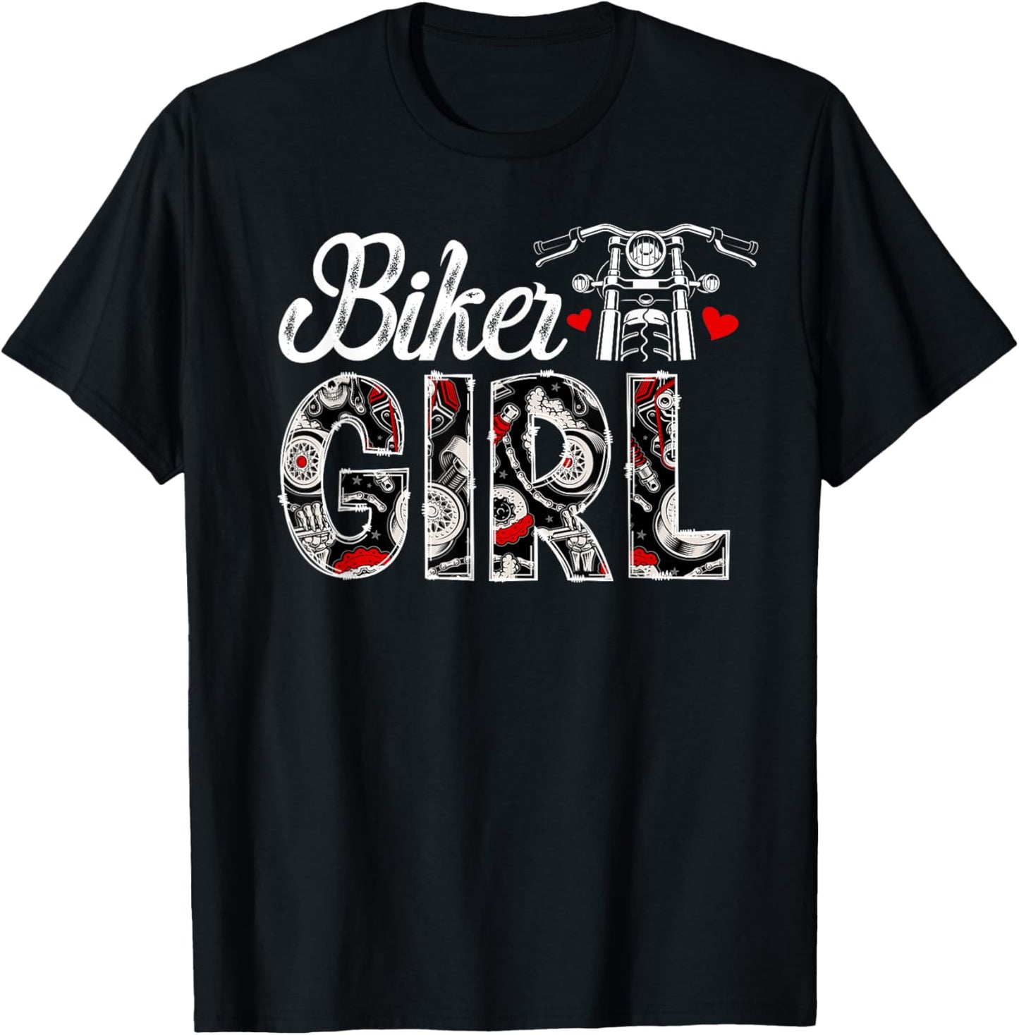 Female Biker Girl Motorcycle Rider Girl Woman Biker Women T-Shirt - T-Shirt | Black