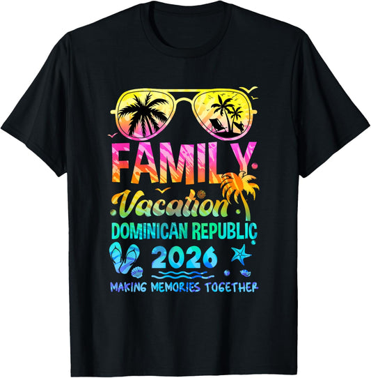 Family Vacation 2026 Dominican Republic Matching Memories T-Shirt - T-Shirt | Black