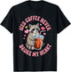 Iced Coffee Never Broke My Heart Cute Raccoon T-Shirt - T-Shirt | Black