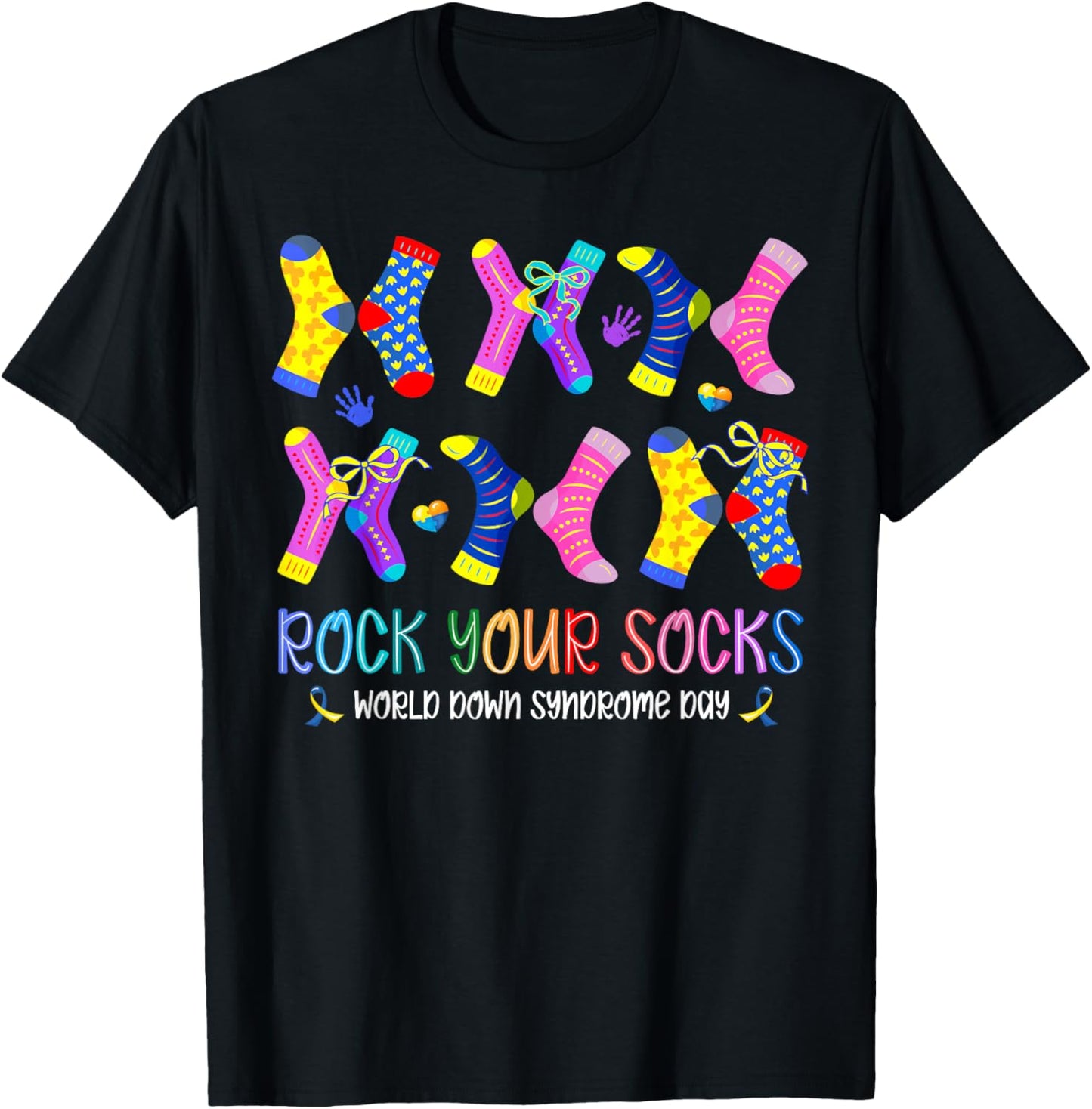 Rock Your Socks World Down Syndrome Day 321 Women Kids T-Shirt - T-Shirt | Black