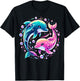 Dolphin Colorful Sea Ocean Animal Dolphin T-Shirt - T-Shirt | Black