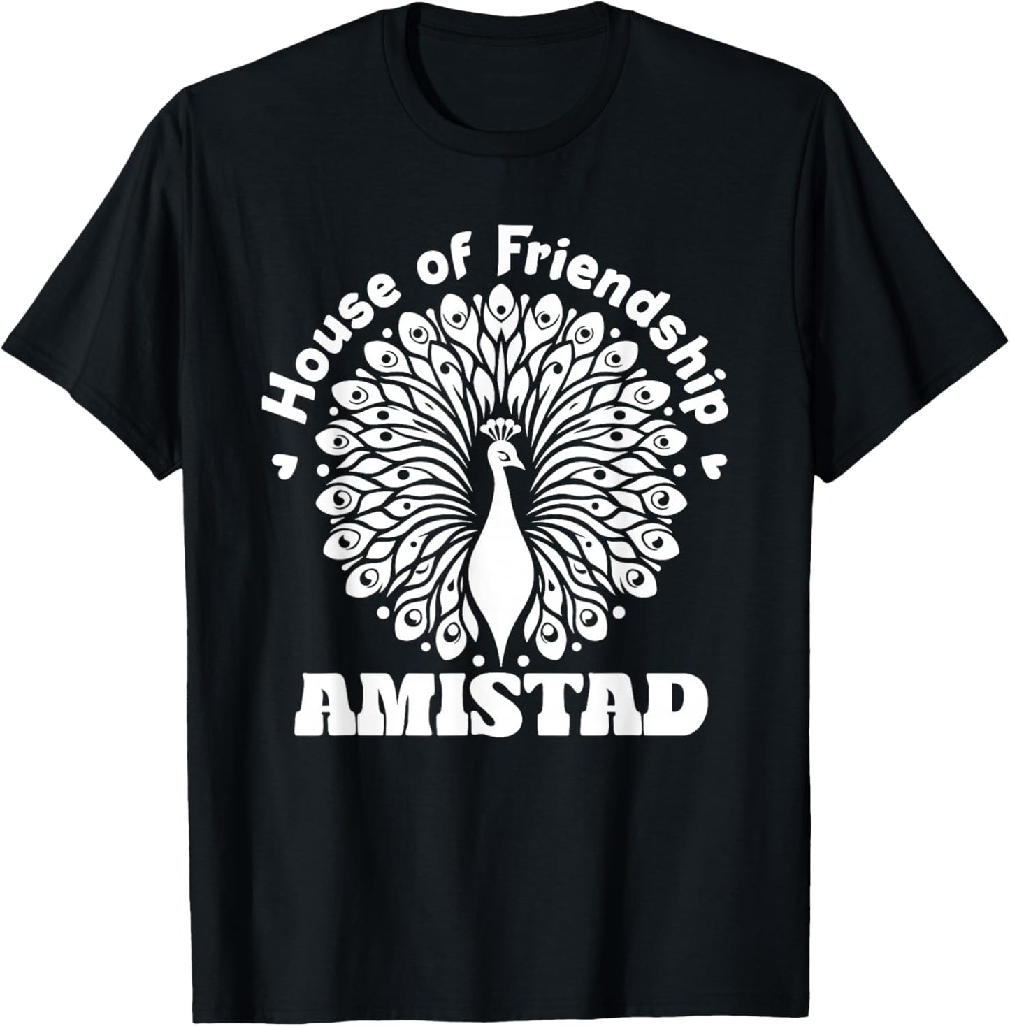 AMISTAD House of Friendship, Friendly School Spirit Studant T-Shirt - T-Shirt | Black