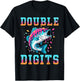 Fishing 10th Birthday Shirt Double Digits Ice Cream Drip T-Shirt - T-Shirt | Black