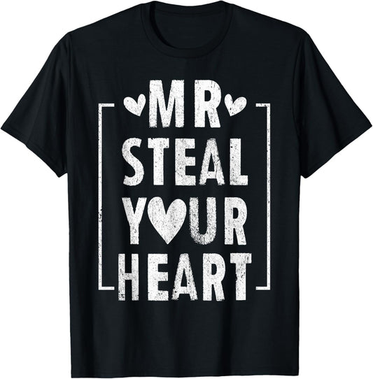 Mr Steal Your Heart for Boys Toddlers Valentine's Day Kids T-Shirt - T-Shirt | Black