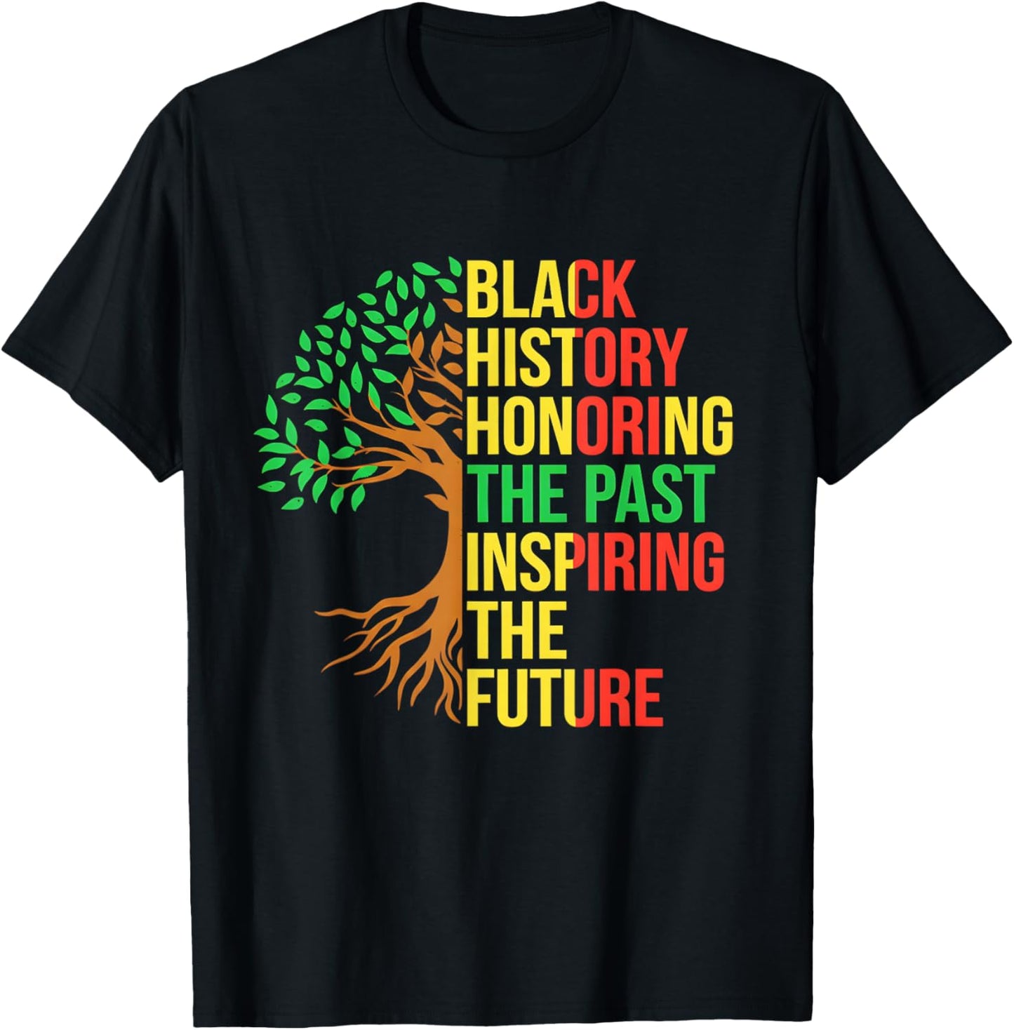 Black History Honoring The Past Inspiring The Future Tree T-Shirt - T-Shirt | Black