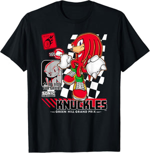 Sonic The Hedgehog Knuckles No Time for Games Poster T-Shirt - T-Shirt | Black