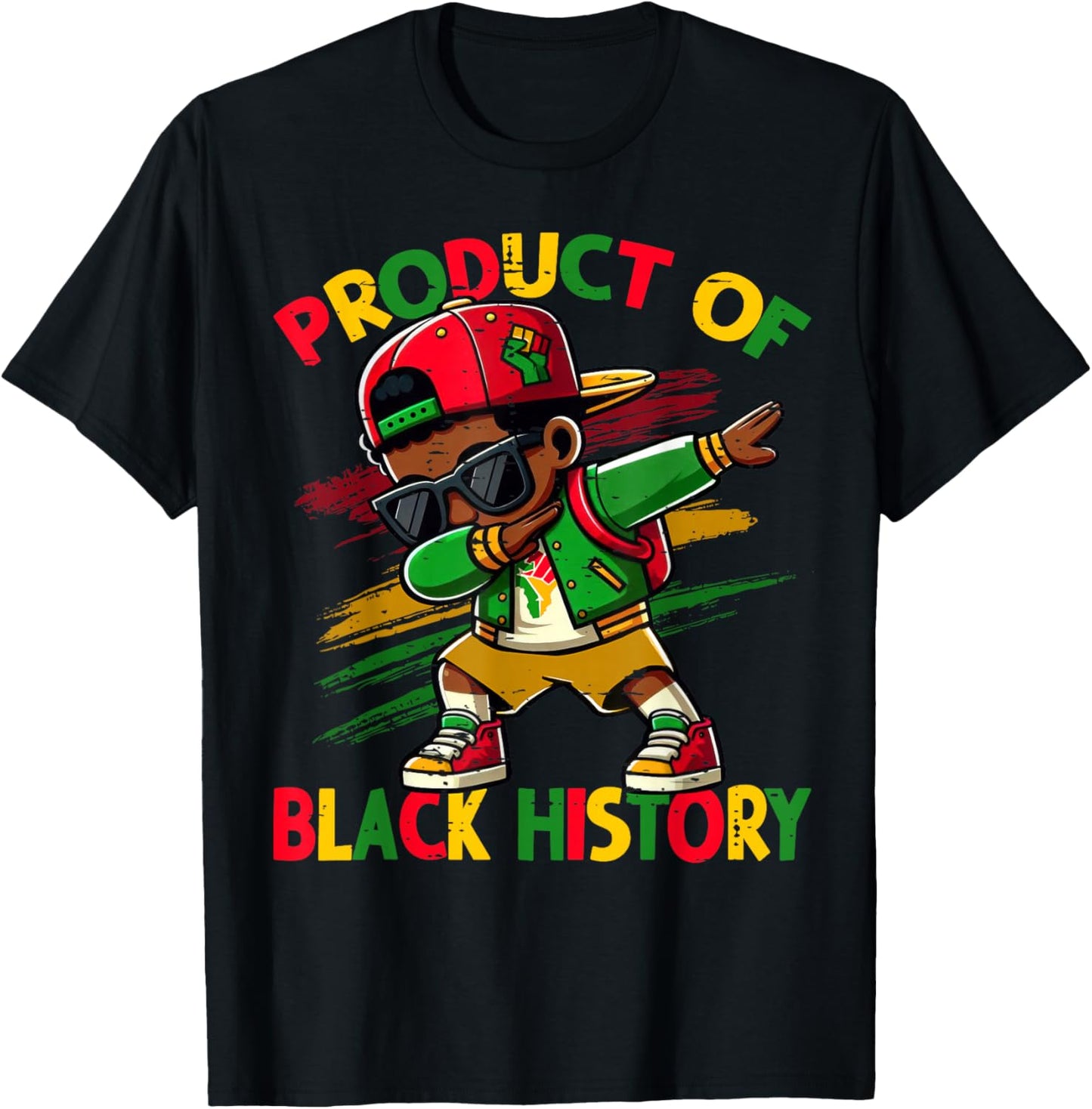 Black Historical Month Dabbing Boy Product of Black History T-Shirt - T-Shirt | Black