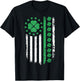 US American Flag Design with Shamrocks for Saint Paddy s Day T-Shirt - T-Shirt | Black