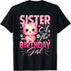 Sister of The Birthday Girl Cat Kitty Family Matching T-Shirt - T-Shirt | Black