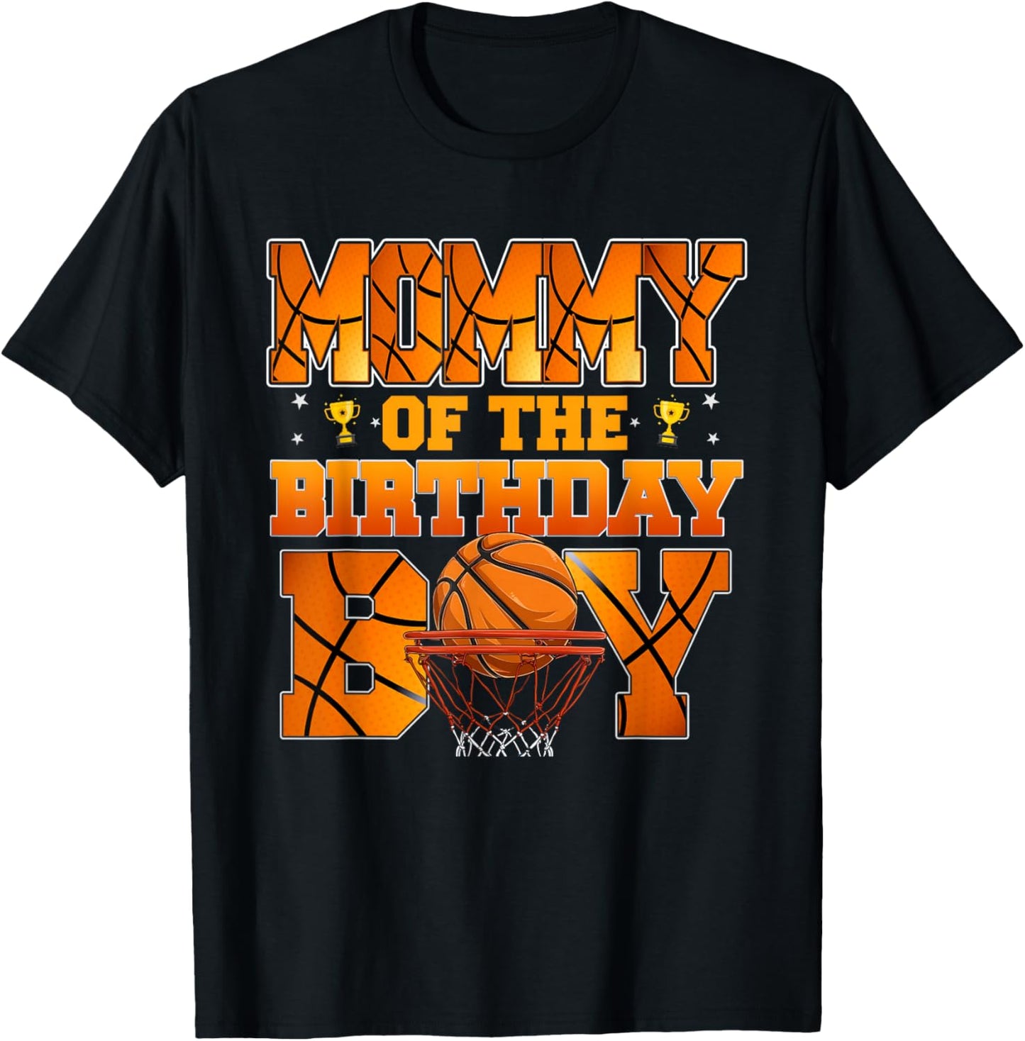 Basketball Mommy of The Birthday Boy Family Matching T-Shirt - T-Shirt | Black