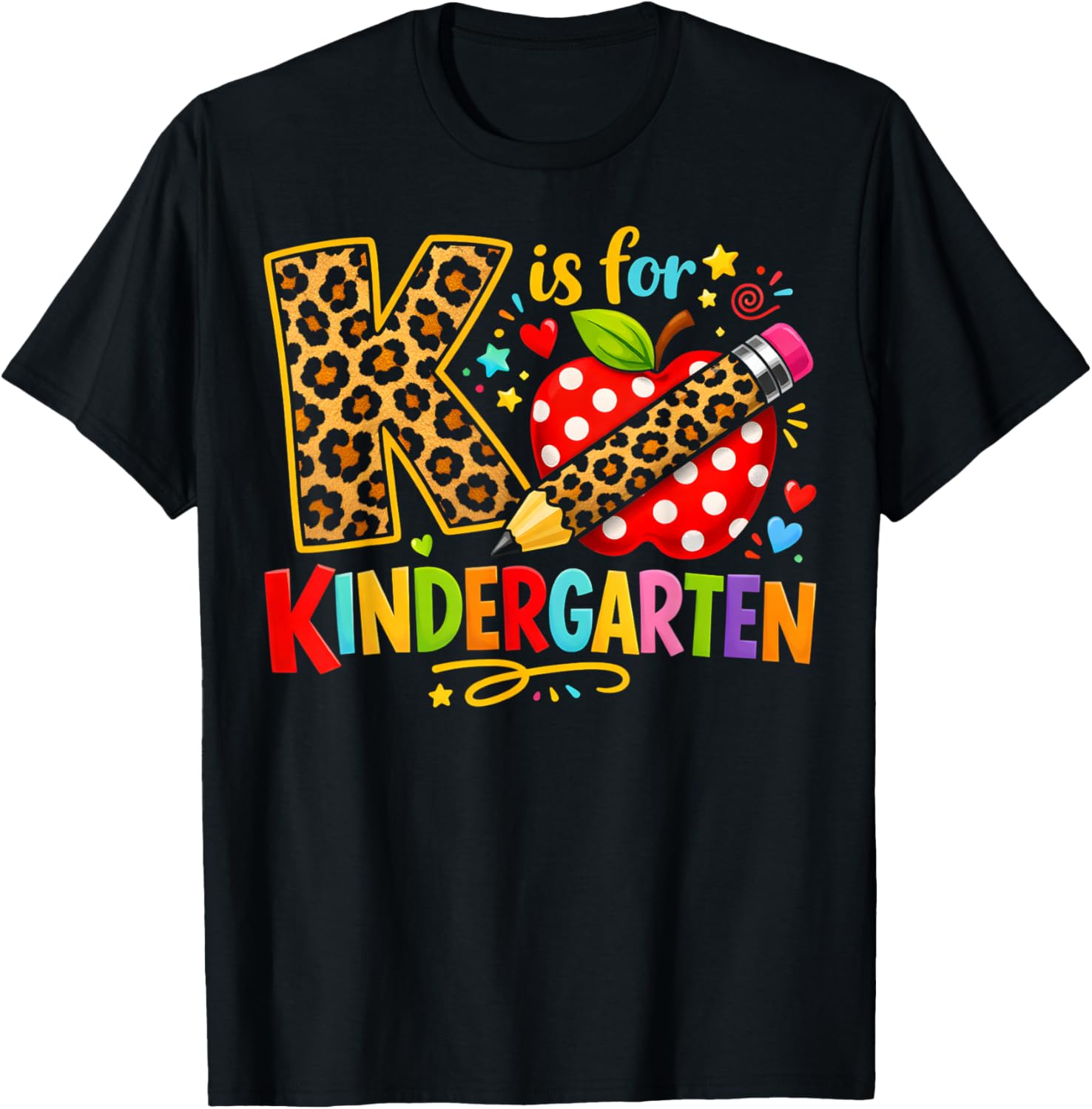 K is for Kindergarten - Teacher Student T-Shirt - T-Shirt | Black