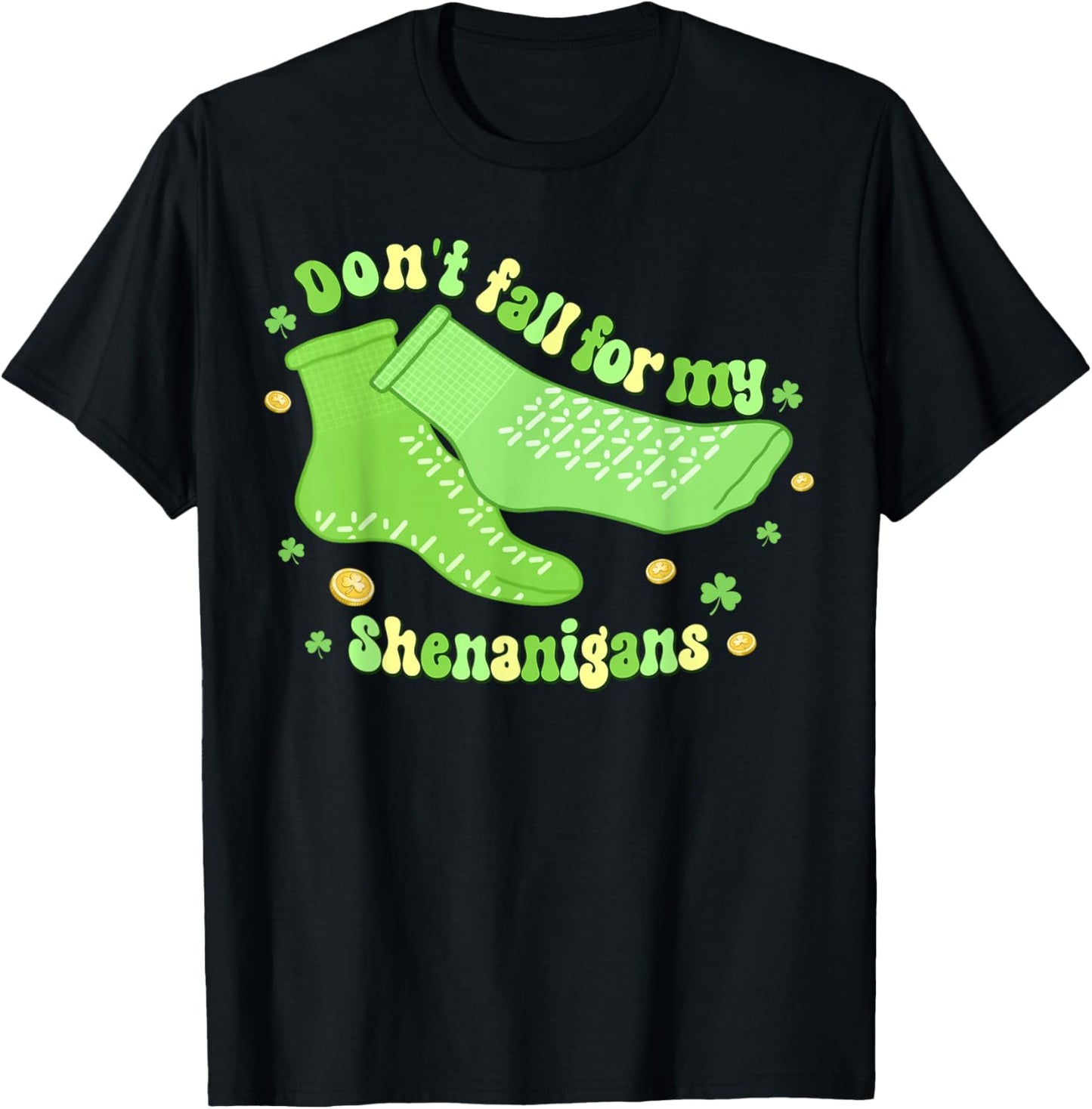 Don't Fall for My Shenanigans PCT CNA Nurse St Patrick's Day T-Shirt - T-Shirt | Black