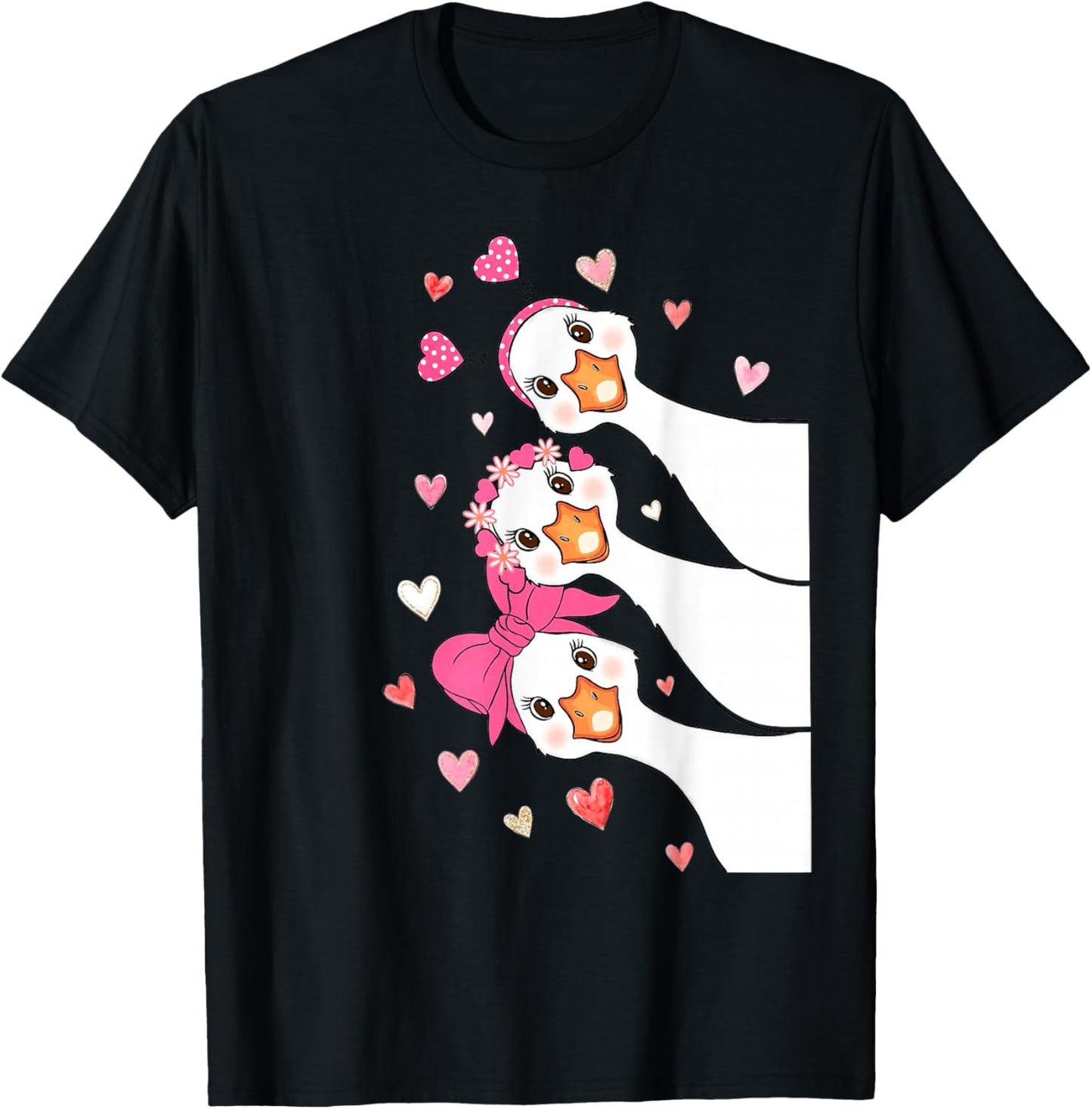 Funny Silly Love Goose Valentine You Make My Heart Go Honk T-Shirt - T-Shirt | Black