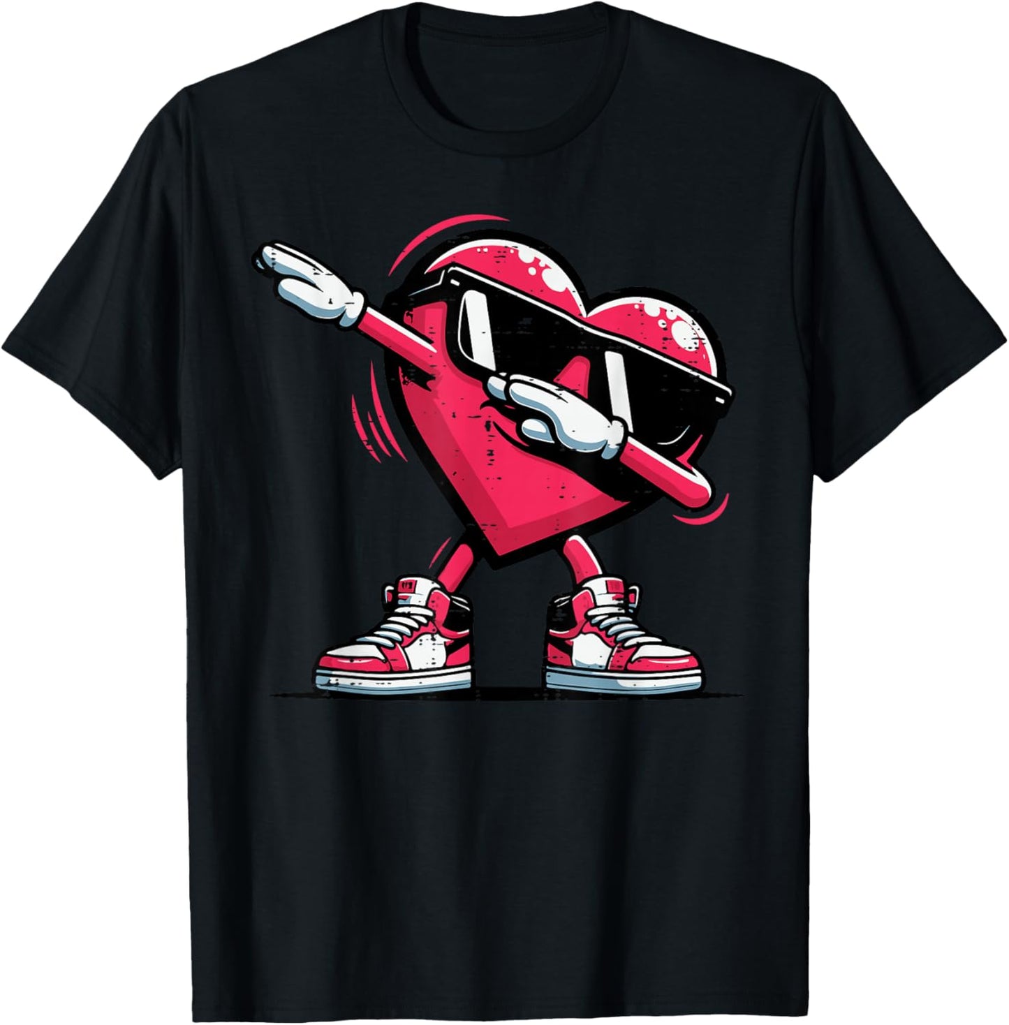 Valentines Day Heart Dab Cute Love Dance Boys Kids Men Women T-Shirt - T-Shirt | Black