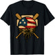 Baseball Drip for Boys Ice Cream Dripping American Flag Camo T-Shirt - T-Shirt | Black