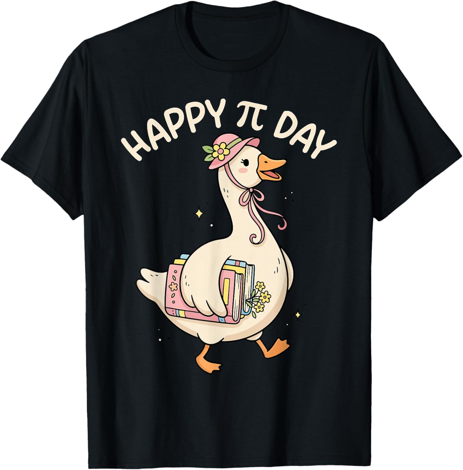 Happy Pi Day Goose Math Teacher Lovers 100 Day of School T-Shirt - T-Shirt | Black