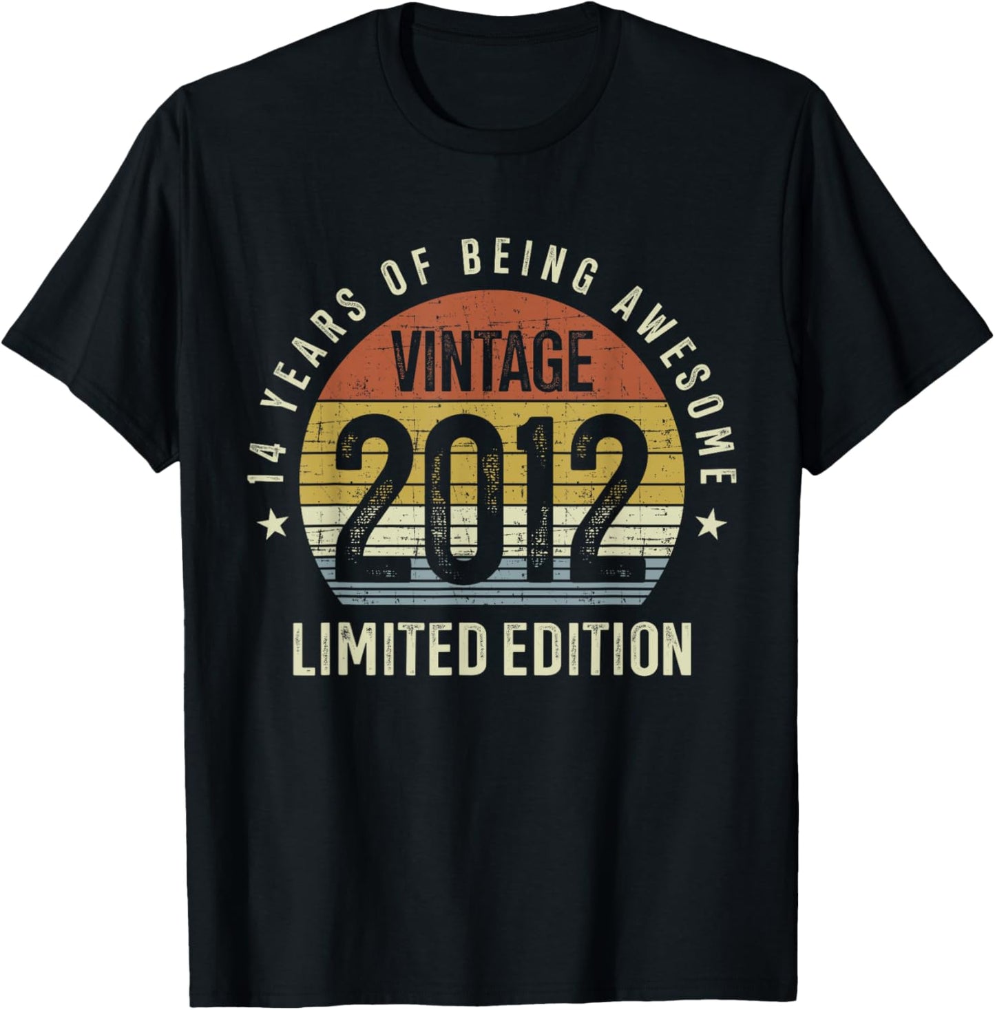 14th Birthday Vintage 2012 Limited Edition 14 Years Old T-Shirt - T-Shirt | Black
