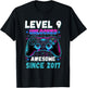 Level 9 Unlocked Awesome Since 2017 Nine 9th Birthday Boys T-Shirt - T-Shirt | Black